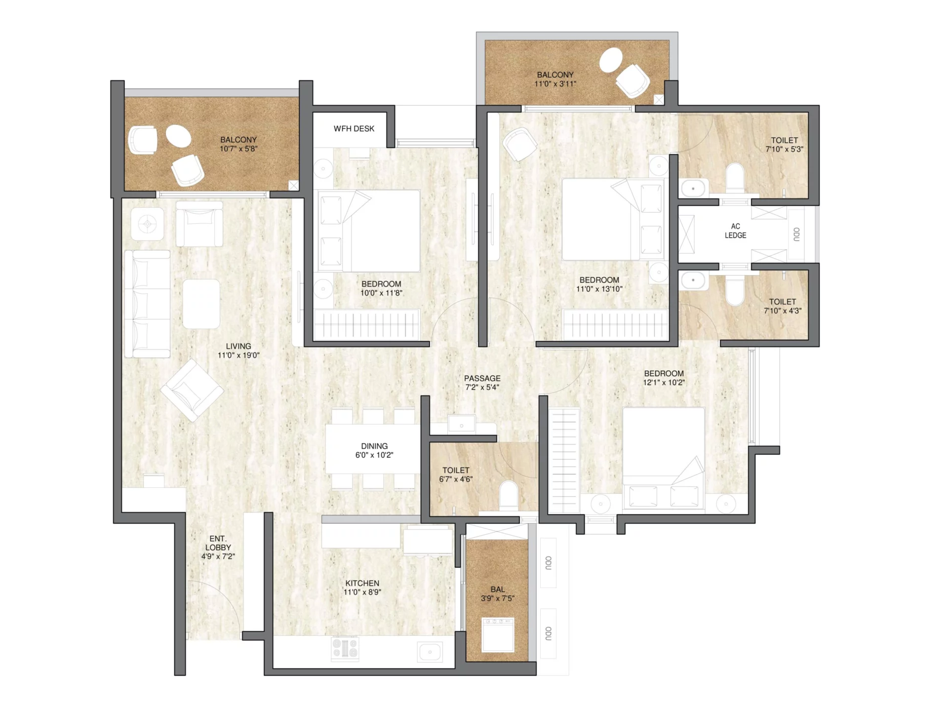 3 BHK XL